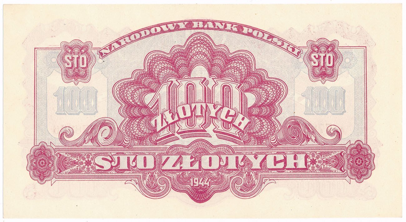 Banknot. 100 złotych 1944 seria Ax "OBOWIĄZKOWYM"